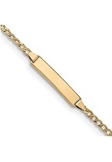 beautiful little yellow polished Cuban id bracelet for babies